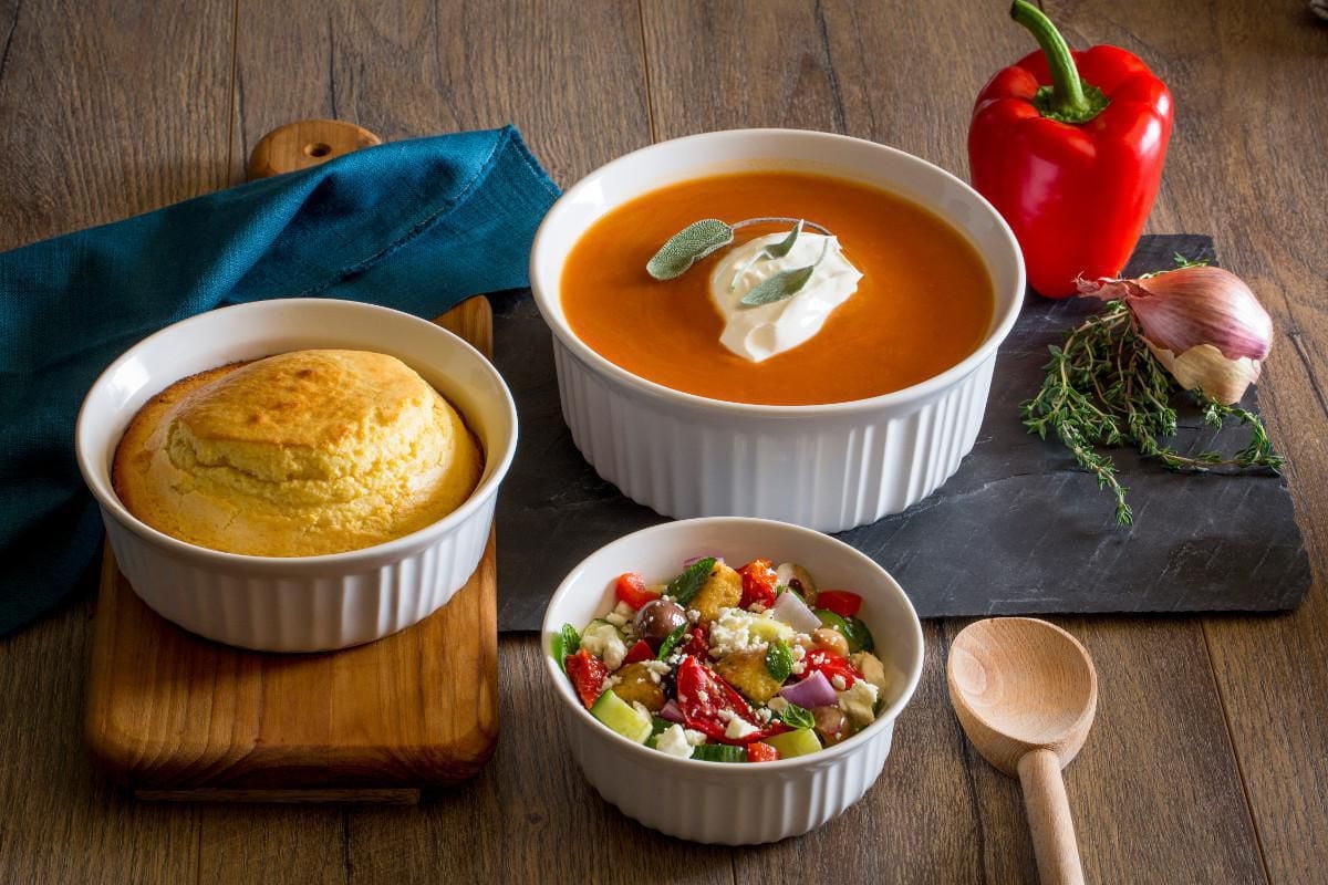 Plats de cuisson French White de CorningwareMD, ensemble de 3 pièces Grès céramique durable