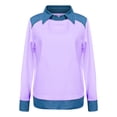 thumbnail image 4 of Yigetop Sweater with Denim Collar, Women's Long Sleeve Denim Patchwork Tops Casual Lapel Denim Stitching Pullover Sweatshirt Denim Pullover Purple XL, 4 of 4