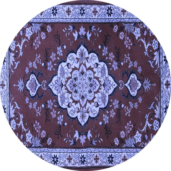 Ahgly Company Indoor Round Persian Blue Traditional Area Rugs, 3' Round