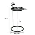 thumbnail image 4 of Abble 14  Inch living Room Round Matte Black Metal Tray Top C Table & Side Table, 4 of 4
