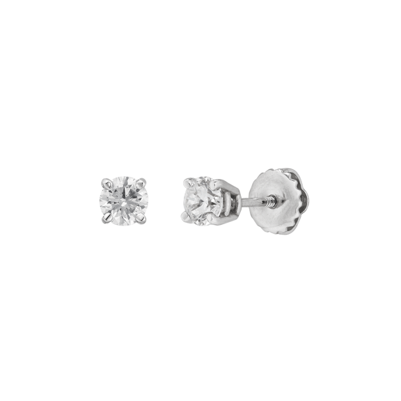 Women's Welry 1/2 cttw Diamond Solitaire Stud Earrings in 14kt White Gold