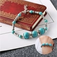 thumbnail image 2 of duhgbne fashion turquoise bracelet women's handmade beaded retro jewelry gifts, 2 of 6