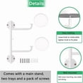 thumbnail image 3 of Mosawomo 2-Layer Rotating Window Sill Plant Rack Metal Plant Rack Wall-Mounted Flower Pot Rack Suitable for Indoor and Outdoor Gardens (White), 3 of 6