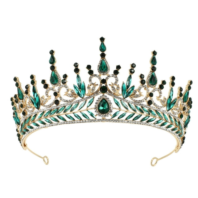 Corona barroca exquisita corona de diamantes de imitación tocado fiesta tiara adorno para el cabello
