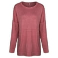 thumbnail image 4 of Women's Solid Color Front Pocket Long Sleeve Autumn Casual Top, 4 of 8