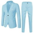 thumbnail image 1 of TIEVOSA Kids Boys Spring Autumn Solid Long Sleeve Pants Coat Outfits 2PC Suit Clothes(Blue), 1 of 2