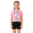 thumbnail image 3 of Laipiong Easter Outfit For Girls Fashion Printed Short Sleeve Tee And Ruffle Shorts Casual Playwear Toddler Kids Two Piece Matching Red 3-4, 3 of 9