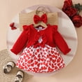 thumbnail image 2 of Taybagh Baby Girl Outfit Bow Plaid Girls Party Dress Long Sleeved Cardigan Ruffle Set Headband Formal Clothes, 2 of 9