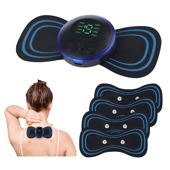 Cervical Massager,TENS Unit Muscle Stimulator,Mini Muscle Body Massager, Full Body Device for Neck Back with 5pcs Gel Pads