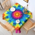 thumbnail image 2 of Colorful Tie Dye Mandala Pattern Square Tablecloth,Waterproof Square Table Cover,Wipeable Spillproof Washable Table Cover for Home Kitchen Party Decor 60"x60"(152x152cm), 2 of 6
