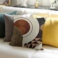 thumbnail image 3 of SHANXI Brown Gold Farmhouse Decorations Throw Pillow Covers Boho Leaves Tropical Outdoor Decorative Linen Cushion Case for Couch Sofa Home 24x24in, 3 of 5