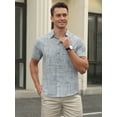 thumbnail image 4 of APTRO Men's Casual Dress Shirts Short Sleeve Button Down Shirts Quick Dry Summer Beach Shirts With Pocket M07 Gray XL, 4 of 8