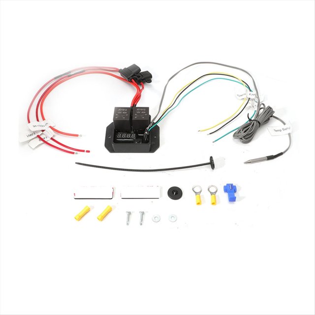 Digital Radiator Fans Controller Swith 12V 0444 Adjustable Temperature Range Digital Electric Thermatic Fan Switch Kit,1 * Digital Thermatic Fan Switch Kit