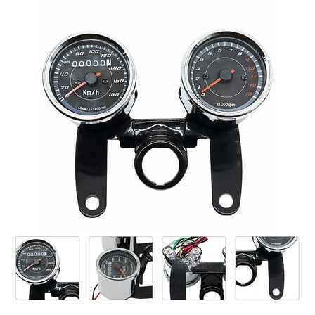 LEORX Bike Meter Speedometer Motorcycle Meter Stainless Steel Speedometer Daily Driving 1 Set