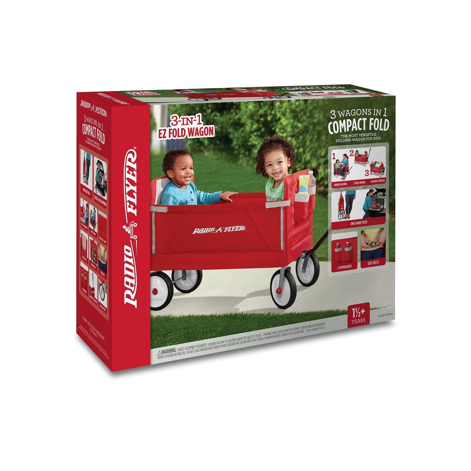 Chariot De Transport Pliable 82 L - Robuste, Poignée Réglable, Porte-bouteille, Multicolore