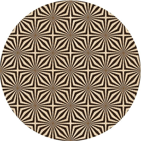 Ahgly Company Indoor Round Patterned Blood Night Red Area Rugs, 6' Round