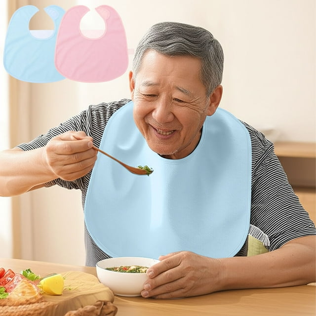 YYV Bavoir Imperméable Ajustable pour Adulte avec Poche Tablier Réutilisable pour l'Heure des Repas pour Aînés Personnes Âgées Handicapées Protection pour Repas Résistant aux Taches Facile à Nettoyer Lavable Aide à la Réadaptation