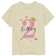 thumbnail image 3 of Trendfront Toddler Girls 2nd Birthday Gift T Shirt Two Years Vintage Lettering Crewneck Short Sleeve Tee Kids Celebration Top, 3 of 3
