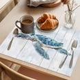 thumbnail image 3 of Blue Coastal Turtle Placemats Set of 4 Sea Nautical Beach Ocean Vintage Place Mats Indoor Wipeable Table Mats Washable Cloth Dining Table Placemats for Kitchen Holiday Party Home Decor 13x19 Inch, 3 of 9
