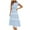 Light Blue Dress, variant on 50% off Clear! Tea Length Loose Dress for Women Clearance Dot Print Vacation Ruffle Swing Hem Short Sleeve Clothing Summer Beach V Neck Sundress Retro Boho