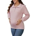 thumbnail image 4 of Womens Nursing Maternity Zipper Shirt Pregnancy Long Sleeve Pullover Top Breastfeeding Sweatshirt M Pink, 4 of 6