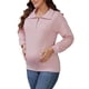 thumbnail image 4 of Camisa con cremallera de maternidad para mujeres, blusa de manga larga, sudadera para amamantar, color rosa, 4 of 6