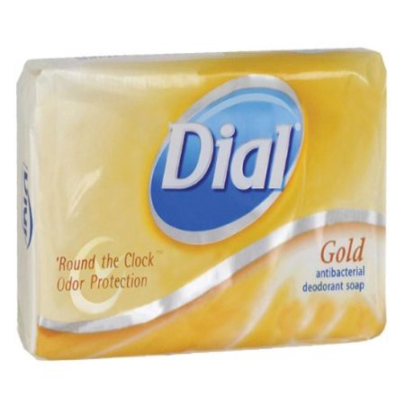 Dial 02401 Individually Wrapped Antibacterial Soap, Pleasant, Gold, 4oz Bar (Case of 72) (885217543560)