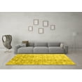 thumbnail image 3 of Ahgly Company Machine Washable Indoor Square Abstract Yellow Contemporary Area Rugs, 4' Square, 3 of 4