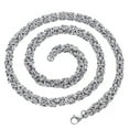 thumbnail image 2 of QQTDFG New Men Jewelry Stainless Steel 8mm 24" Silver Round Byzantine Chain Necklace-default, 2 of 3