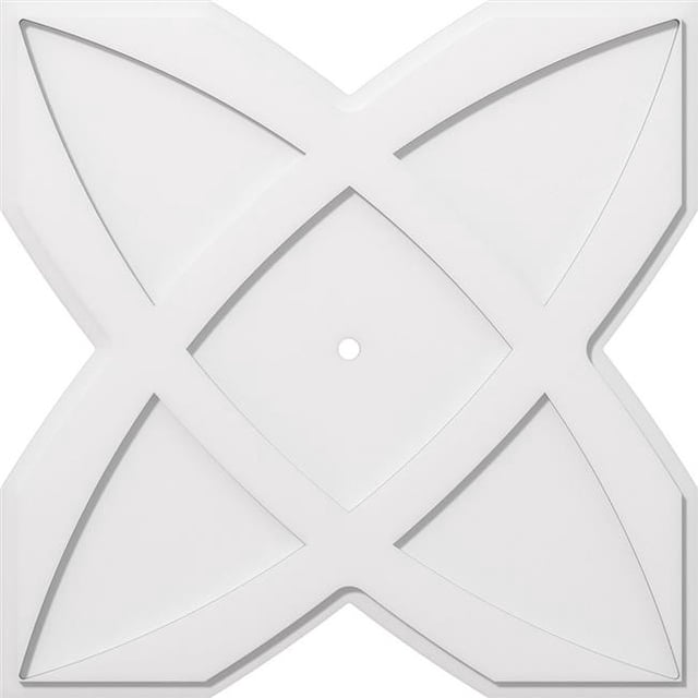 Ekena Millwork CMP32TS-01000 32 in. OD x 1 in. ID Square Titus Architectural Grade PVC Contemporary Ceiling Medallion