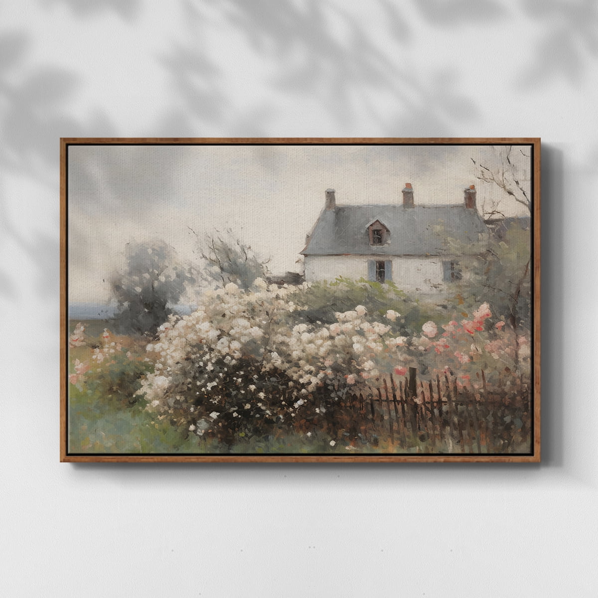 Vintage Landscape-XIV By Wexford Home Framed in Walnut Wood Gallery Wrapped Canvas 27 in. x 41 in.