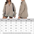 thumbnail image 2 of Sudadera Jersey básico con media cremallera, estilo deportivo, traje informal de calle de Color sólido para mujer Cgtredaw Marrón T M para Mujer, 2 of 5