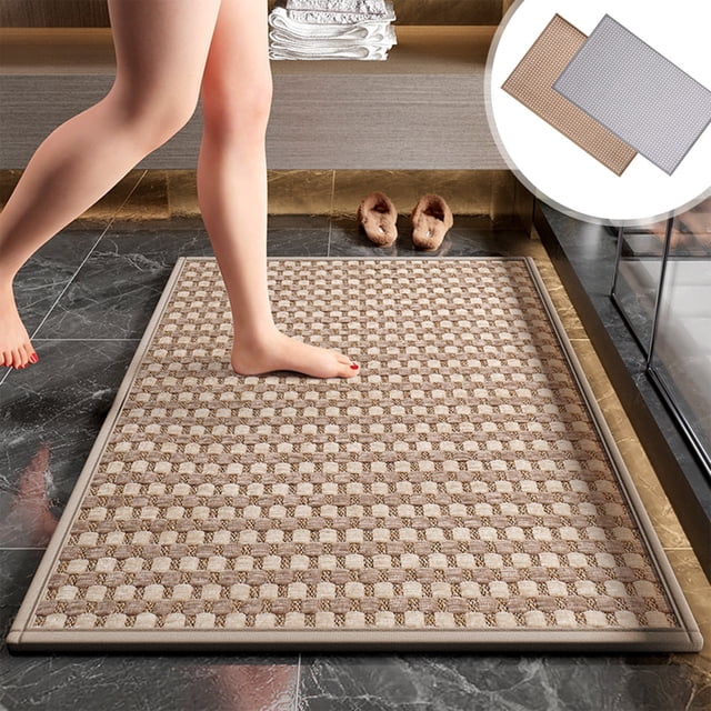 Sentmoon Tapis de Bain pour Salle de Bain Tapis de Salle de Bain Tapis Antidérapant Tapis Absorbant Tapis d'Entrée Tapis Antidérapant Tapis de Chambre pour Garage, Patio, RV, Camping