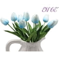 thumbnail image 2 of 10-Heads Home Decoration Mini Tulip Real Touch Tulip Artificial Flowers Bouquets (Dark Teal), 2 of 5