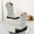 thumbnail image 2 of NOKIO Girls Sequined Mid Calf Boots with Rear Zipper for Older Children Fashion Show Par𝗍y Dress Up Performance Catwalk Chic Evening Event, 2 of 8