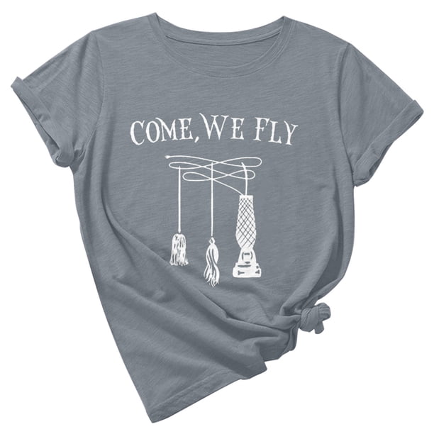 Tops Retro Para Hombre Y Mujer Come We Fly Festival Camiseta de Manga Corta Suelta Con Estampado de Manga Corta Camiseta de Manga Corta Con Cuello Redondo Odeerbi ODB182112