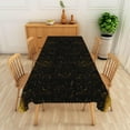 thumbnail image 2 of Golden Galaxy Rectangle Tablecloth 60x84 Inch Space Starry Night Sky Gold Star Black Fabric Table Cloth Polyester Anti-Wrinkle Washable Table Cover for Birthday Theme Party Dining Room Decor, 2 of 6