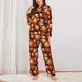 thumbnail image 2 of Balery Vintage Basketball Conjunto de Pijama con Estampado para Mujer, Conjunto de Dos Piezas con Manga Larga, Ropa de Dormir Suave con Bolsillos, Pijamas Cómodos-Medium, 2 of 7