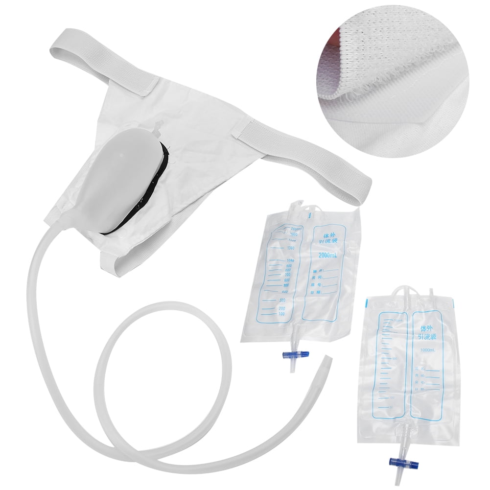 LHCER Male Urine Bag,Urine Collection Bag,Urine Collection Bag Reusable Silicone Urinal for Men Elderly Bedridden Patients