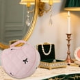 thumbnail image 6 of Unique Bargains Heart-shaped Embroidered Bow Makeup Bag for Travel Pink Polyester, 6 of 6