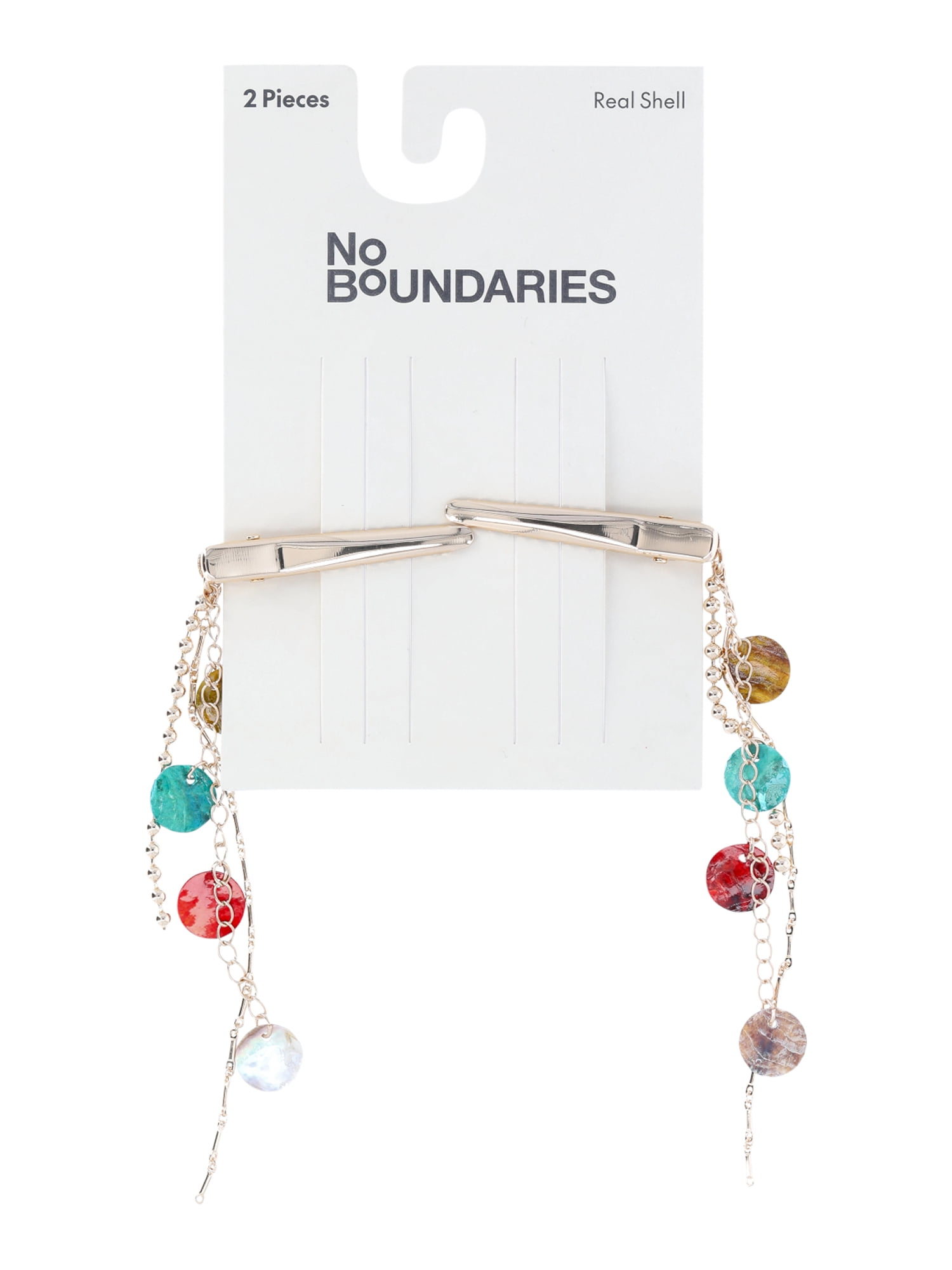 No Boundaries Alligator Clips with Charms, 2-Pack, Multi