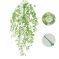 thumbnail image 2 of Artificial Flower Realistic Looking Wedding Decoration Unfading Artificial Wall Hanging Vine Flower Home Decor-White, 2 of 8