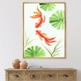 thumbnail image 2 of Designart 'The Lotus Leaves With Goldfishes' Nautical & Coastal Framed Canvas Wall Art Print, 2 of 5