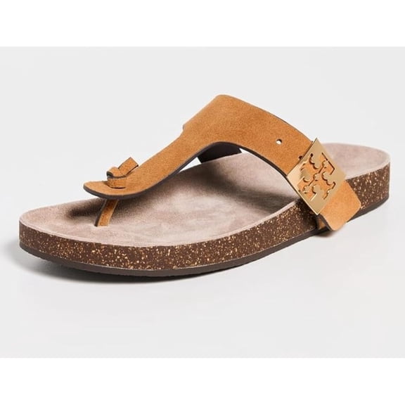 Tory Burch Women's Mellow Thong Sandals, Rhum/Avola, 10