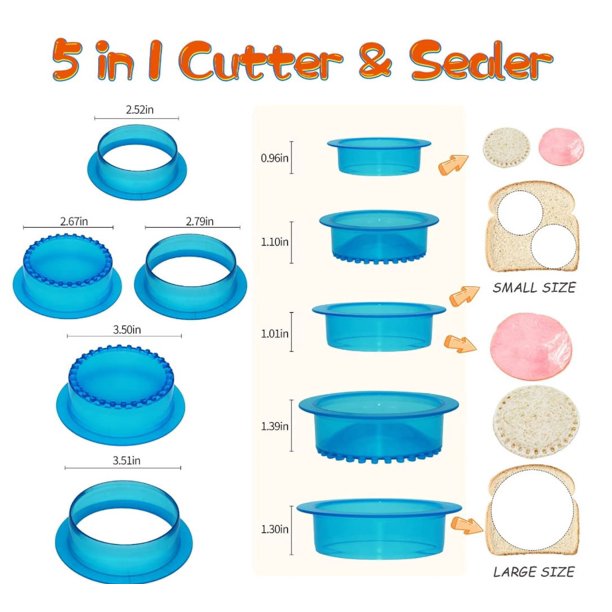 Molde para sándwich de pan, cortador de sándwich para niños sin corteza, sellador de cortador de sándwich y cortador de galletas DIY, caja de almuerzo para niños y niñas, caja Bento Sincero Electrónica