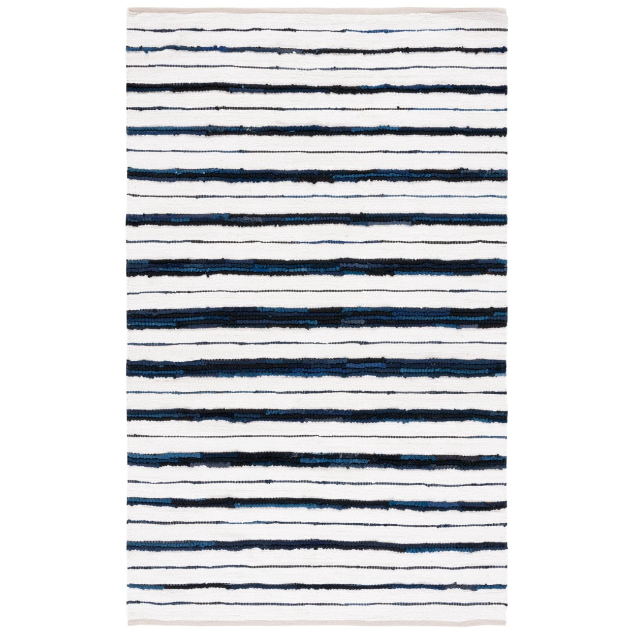 SAFAVIEH Montauk Rowena Striped Area Rug, Navy/Ivory, 6' x 9'