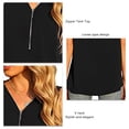 thumbnail image 3 of Camiseta sin mangas para mujer con cierre de cremallera y cuello en V, camisas de gasa sin mangas sueltas para uso en verano, 3 of 4