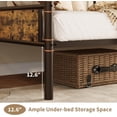 thumbnail image 3 of Tamaño individual size metal daybed frame: sofa cama platform con strong supports para dormitorio, sala de estar, y guest room, in brown, 3 of 8