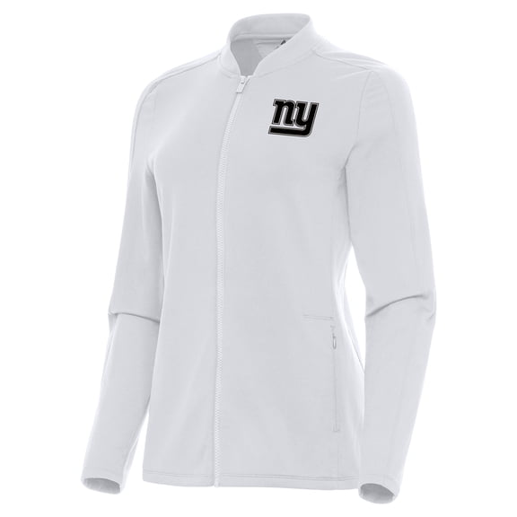 Women's Antigua White New York Giants Continual Full-Zip Jacket