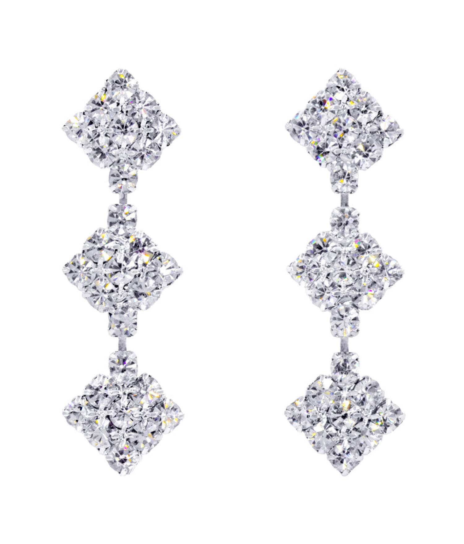 #14001 - 3 Diamond Drop Earring